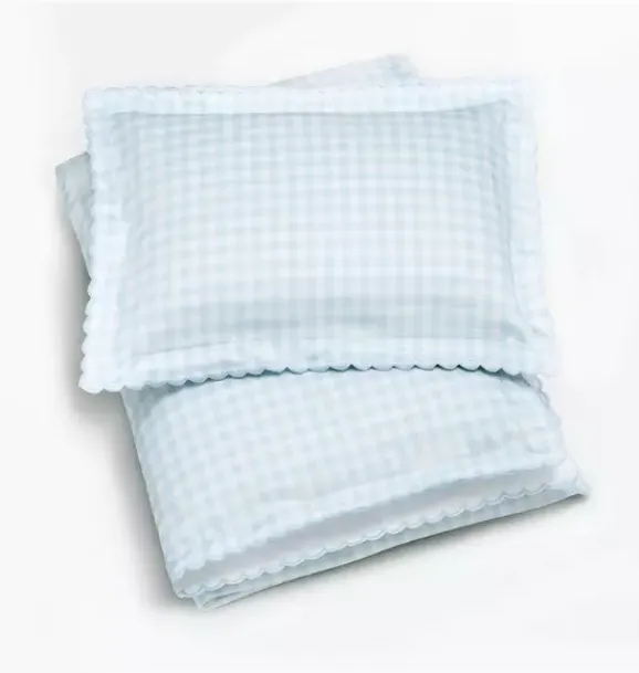 Janie and Jack Blankets And Quilts-Picnic Gingham Toddler Duvet Set - blue