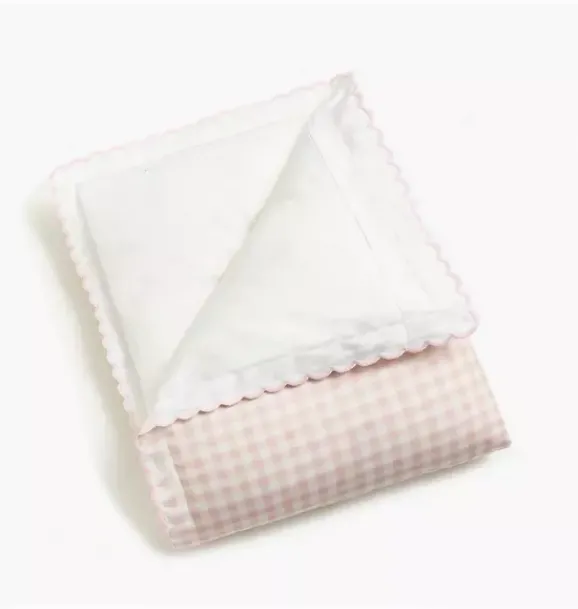 Janie and Jack Blankets And Quilts-Picnic Gingham Toddler Duvet Set - pink
