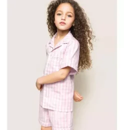 Janie and Jack Kids Pajamas|Petite Plume-Short Set pink gingham