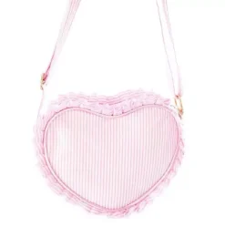 Janie and Jack Kids Accessories-Seersucker Heart Purse pink