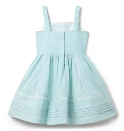 Janie and Jack Dresses-Pintuck Trim Dress soft turquoise heather
