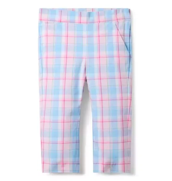 Janie and Jack Pants|Matching Sets-Plaid Canvas Pant blue skies plaid