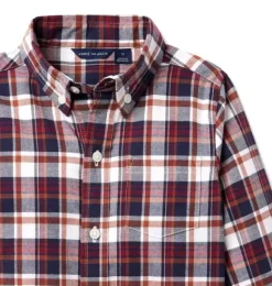 Janie and Jack Shirts-Plaid Flannel Shirt chocolate bar plaid