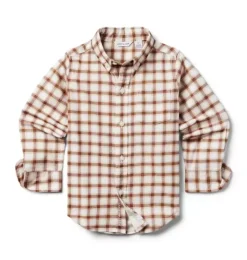 Janie and Jack Shirts-Plaid Flannel Shirt jet ivory plaid