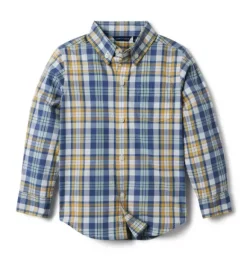 Janie and Jack Shirts-Plaid Poplin Shirt nantucket blue plaid