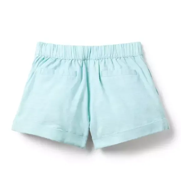 Janie and Jack Skirts & Shorts-Pleated Cuffed Short soft turquoise heather