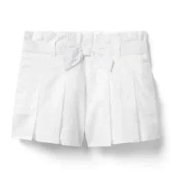 Janie and Jack Skirts & Shorts-Pleated Paperbag Waist Short white