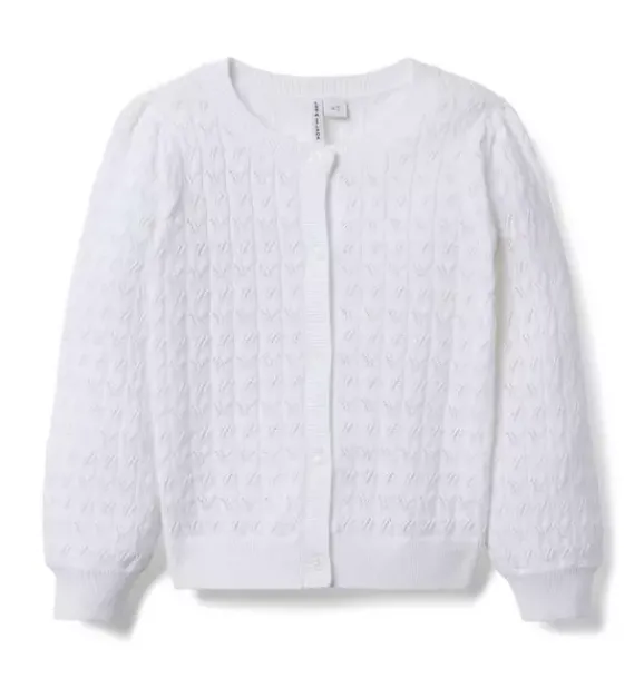 Janie and Jack Sweaters & Sweatshirts-Pointelle Cardigan white