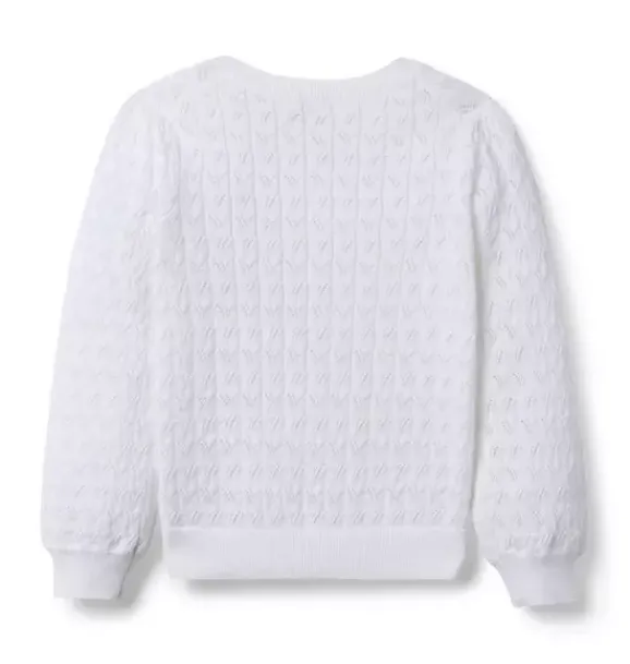 Janie and Jack Sweaters & Sweatshirts-Pointelle Cardigan white
