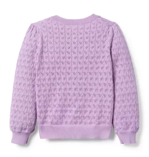 Janie and Jack Sweaters & Sweatshirts-Pointelle Cardigan alpine purple
