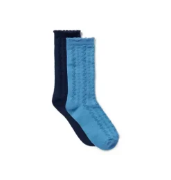Janie and Jack Socks & Tights-Pointelle Sock 2-Pack light blue and navy