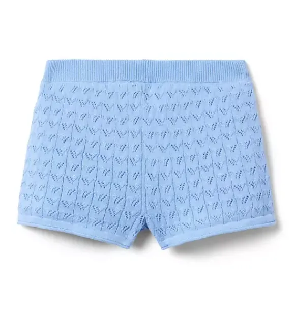 Janie and Jack Skirts & Shorts|Matching Sets-Pointelle Sweater Short blue bead