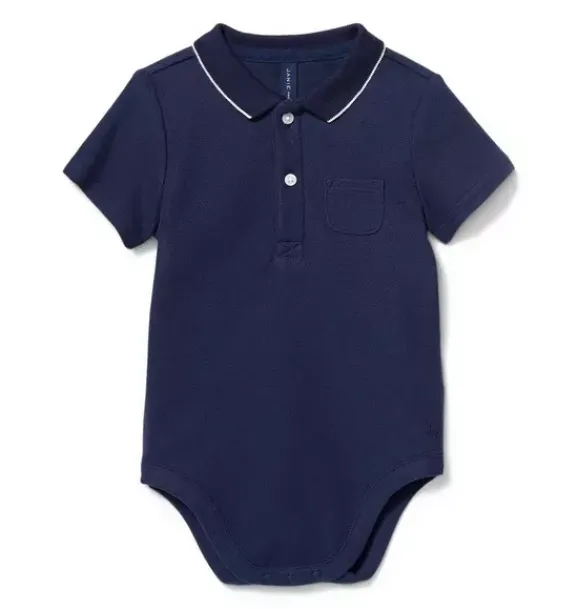 Janie and Jack Tops & Bodysuits-Polo Bodysuit merchant marine