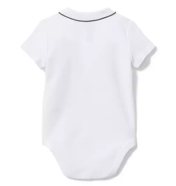 Janie and Jack Tops & Bodysuits-Polo Bodysuit white