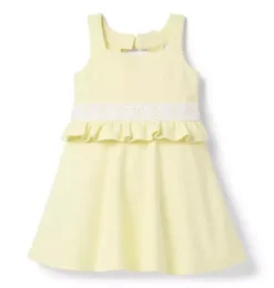 Janie and Jack Dresses-Ponte Bow Back Dress buttermilk