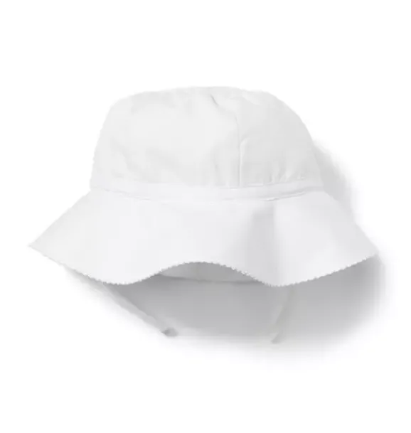 Janie and Jack Baby|Shoes & Accessories-Poplin Sun Hat white