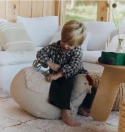 Janie and Jack Decorative Pillows And Throws-Pouf Chicken natural