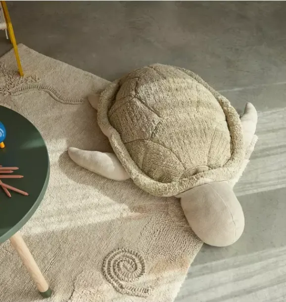 Janie and Jack Decorative Pillows And Throws-Pouf Mrs. Turtle olive