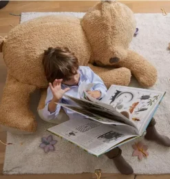 Janie and Jack Decorative Pillows And Throws-Pouf Sleepy Bear honey