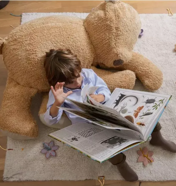 Janie and Jack Decorative Pillows And Throws-Pouf Sleepy Bear honey
