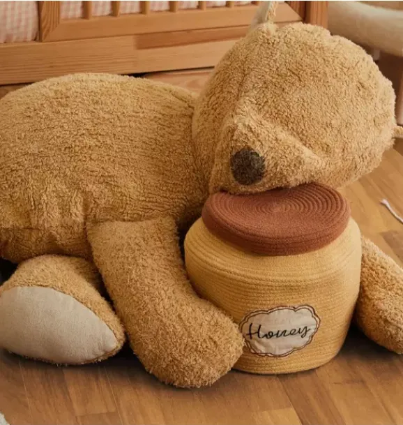 Janie and Jack Decorative Pillows And Throws-Pouf Sleepy Bear honey