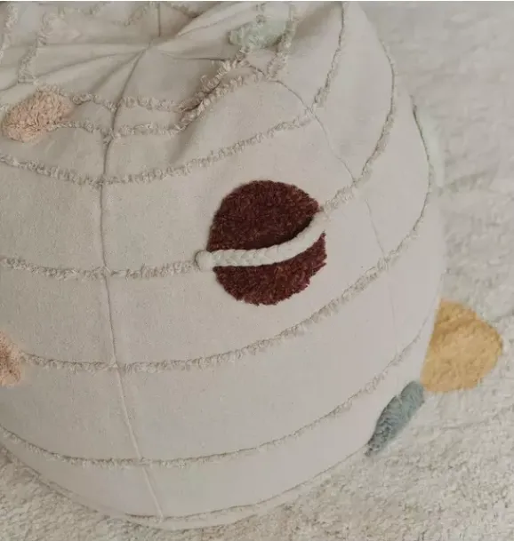Janie and Jack Decorative Pillows And Throws-Pouf Solar System natural