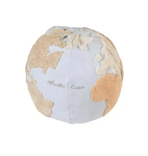 Janie and Jack Decorative Pillows And Throws-Pouf World Map multicolor