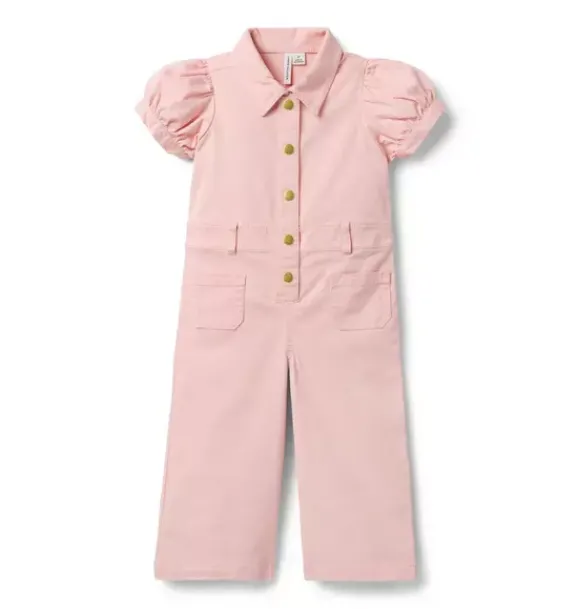 Janie and Jack Rompers & Jumpsuits-Puff Sleeve Jumpsuit light pink