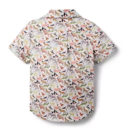 Janie and Jack Swim Outfits|Matching Sets-Quey 2 Shirt Made With Liberty Fabric white quey 2 animal print