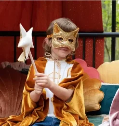 Janie and Jack Kids Accessories|Dress Up-"” Cat mask gold sequins