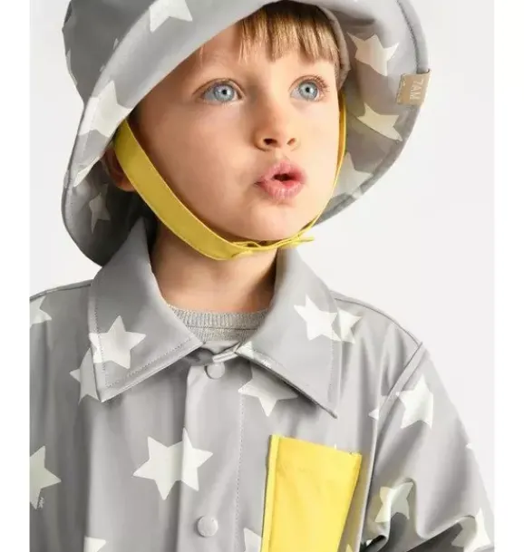 Janie and Jack Kids Accessories-Rain Bucket Hat print star yellow