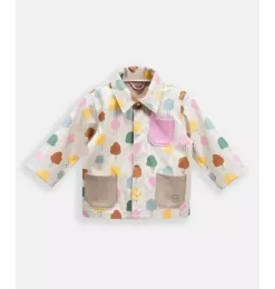 Janie and Jack Kids Clothing-Rain Worker Jacket print tree beige
