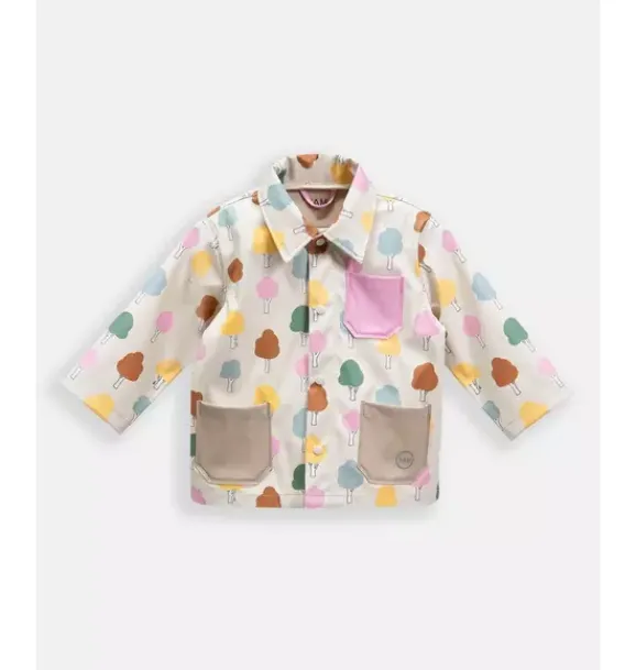 Janie and Jack Kids Clothing-Rain Worker Jacket print tree beige