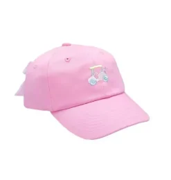 Janie and Jack Kids Accessories-Rainbow Golf Cart Bow Baseball Hat pink