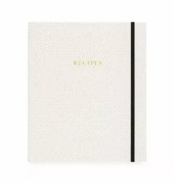 Janie and Jack Desk Accessories-Recipe Book cream and black pindot