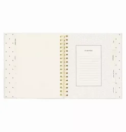 Janie and Jack Desk Accessories-Recipe Book cream and black pindot