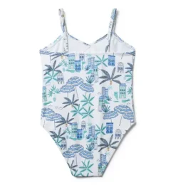 Janie and Jack One-pieces|Swim Outfits-Recycled Coastal Getaway Ruffle Swimsuit white coastal getaway