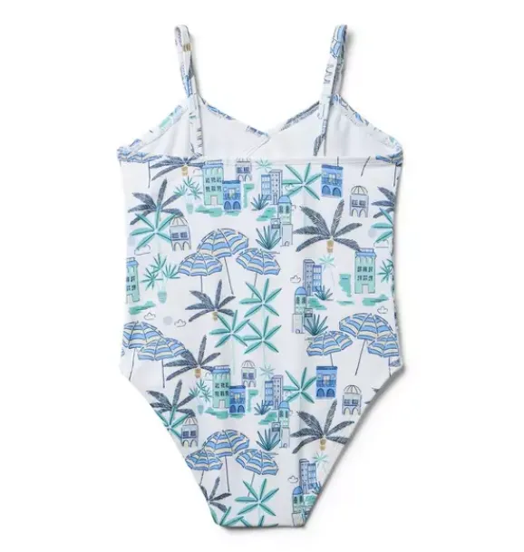 Janie and Jack One-pieces|Swim Outfits-Recycled Coastal Getaway Ruffle Swimsuit white coastal getaway