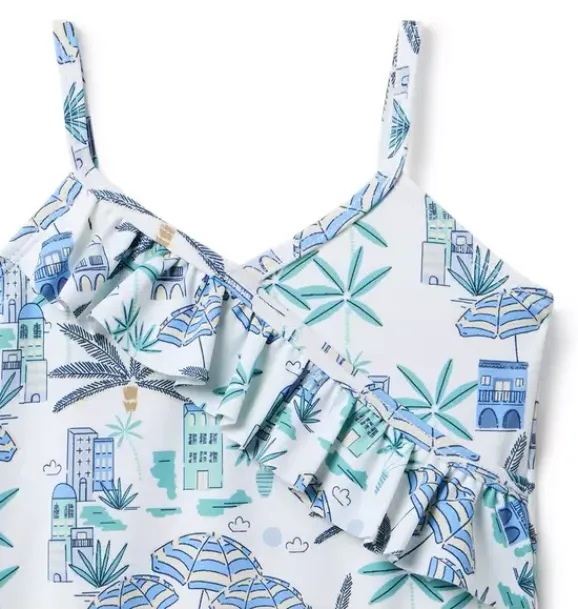 Janie and Jack One-pieces|Swim Outfits-Recycled Coastal Getaway Ruffle Swimsuit white coastal getaway