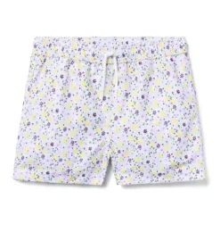 Janie and Jack Swim Trunks|Swim Outfits-Recycled Ditsy Floral Swim Trunk white ditsy floral