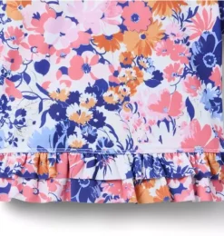 Janie and Jack Rash Guards|Girl-Recycled Floral Ruffle Rash Guard Swimsuit white floral