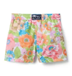 Janie and Jack Swim Trunks|Family Matching-Recycled Floral Swim Trunk white floral