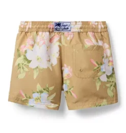 Janie and Jack Swim Trunks|Boy-Recycled Floral Swim Trunk iced latte floral