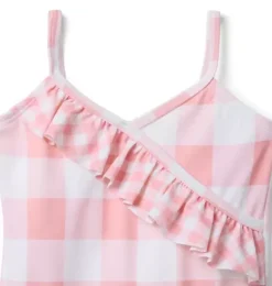 Janie and Jack One-pieces|Girl-Recycled Gingham Ruffle Swimsuit dainty pink gingham