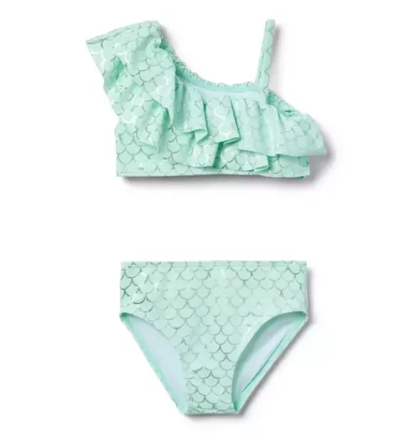 Janie and Jack Two-pieces|Girl-Recycled Mermaid 2-Piece Swimsuit light aqua scale