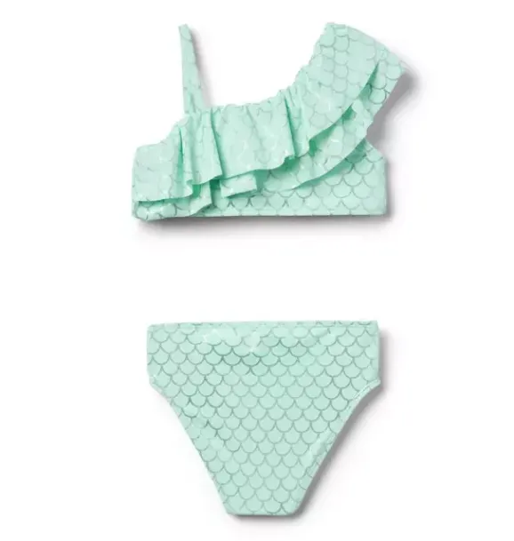 Janie and Jack Two-pieces|Girl-Recycled Mermaid 2-Piece Swimsuit light aqua scale