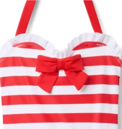 Janie and Jack Swim & Cover-ups|One-pieces-Recycled Retro Striped Swimsuit cherry stripe