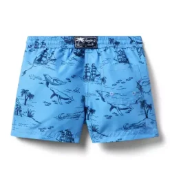 Janie and Jack Swim Trunks|Boy-Recycled Sea Days Swim Trunk field blue sea days