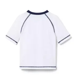 Janie and Jack Rash Guards|Boy-Recycled Stitched Rash Guard white
