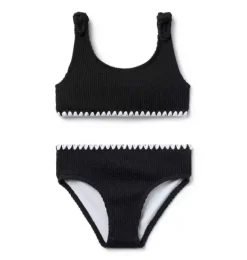 Janie and Jack Two-pieces|Girl-Recycled Textured 2-Piece Swimsuit jj black